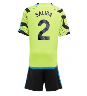 Arsenal William Saliba #2 Replika Babytøj Udebanesæt Børn 2023-24 Kortærmet (+ Korte bukser)
